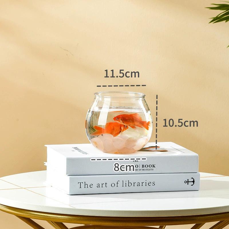 Durable Clear Plastic Goldfish Tank - Unbreakable, One-Piece Round Design for Living Rooms