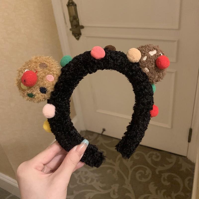 

Headbands Cute Style Red Nose Funny Cookie Cartoon Plush Accessories Hair чёрный