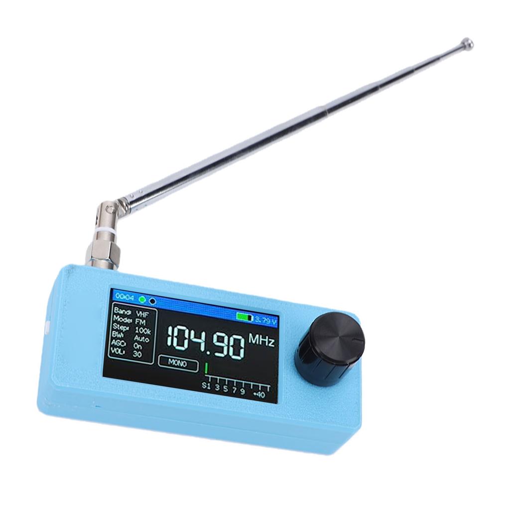 Mini Radio Receiver 1.9 Inch IPS Color Screen Portable AM FM LSB USB All Band Receiver for Travel Hiking Camping