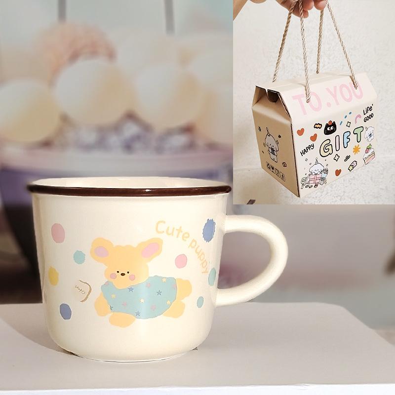 Roztomilý zvířecí ráj Kreslený keramický hrnek Zvířátko Roztomilý hrnek Dárek k narozeninám pro muže a ženy Hrnky na kávu na párty