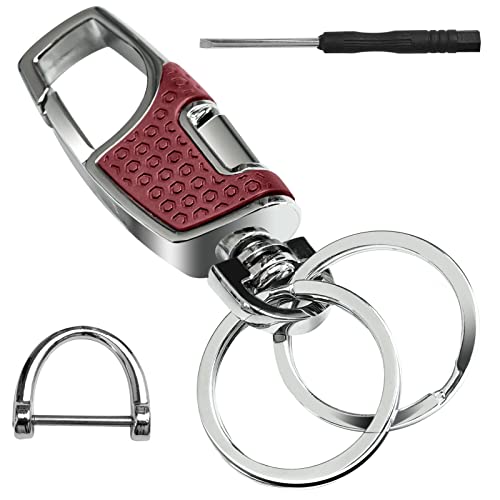 

roseddy FT-QCYSG Брелок, Автомобильный, Брелок для ключей, Мужской, Стильный, Популярный, Карабин, Органайзер для ключей, Металлический, Прочный, Мотоциклетный, M красный