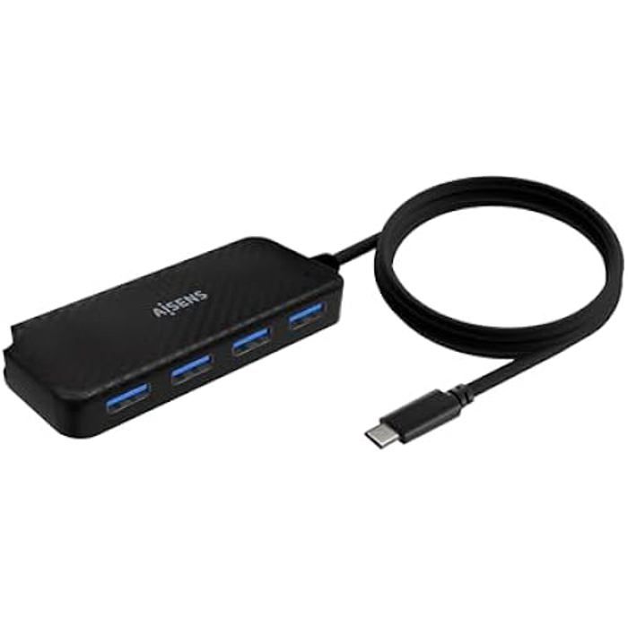 AISENS A109-0716 Hub USB 3.1 USB-C, USB-C/M-4X type A/H, noir, 60 cm