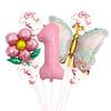 Butterfly 32 Inch Digital Flower Aluminum Film Balloon Set Baby Birthday Balloon Party Decoration Scene