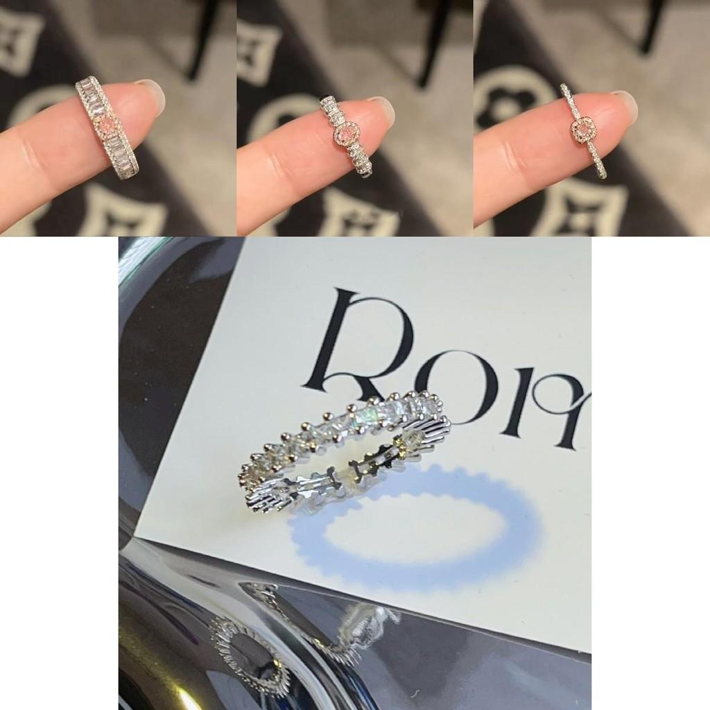 Highquality S925 Pure Silver Pink Zircon Ring For Women With Modern Geometric Style Perfect For Layering With Rings Other