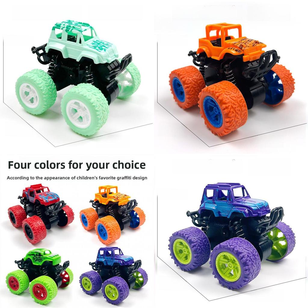 Inertia Off-road Model Car Toy For Kids Durable Plastic Construction 9x8.5x7.5cm