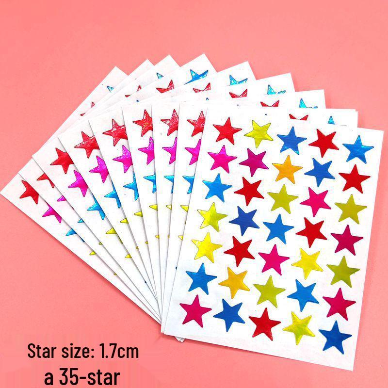 Golden Star and Flower Reward Stickers for Children - Ideal for Kindergarten Praise