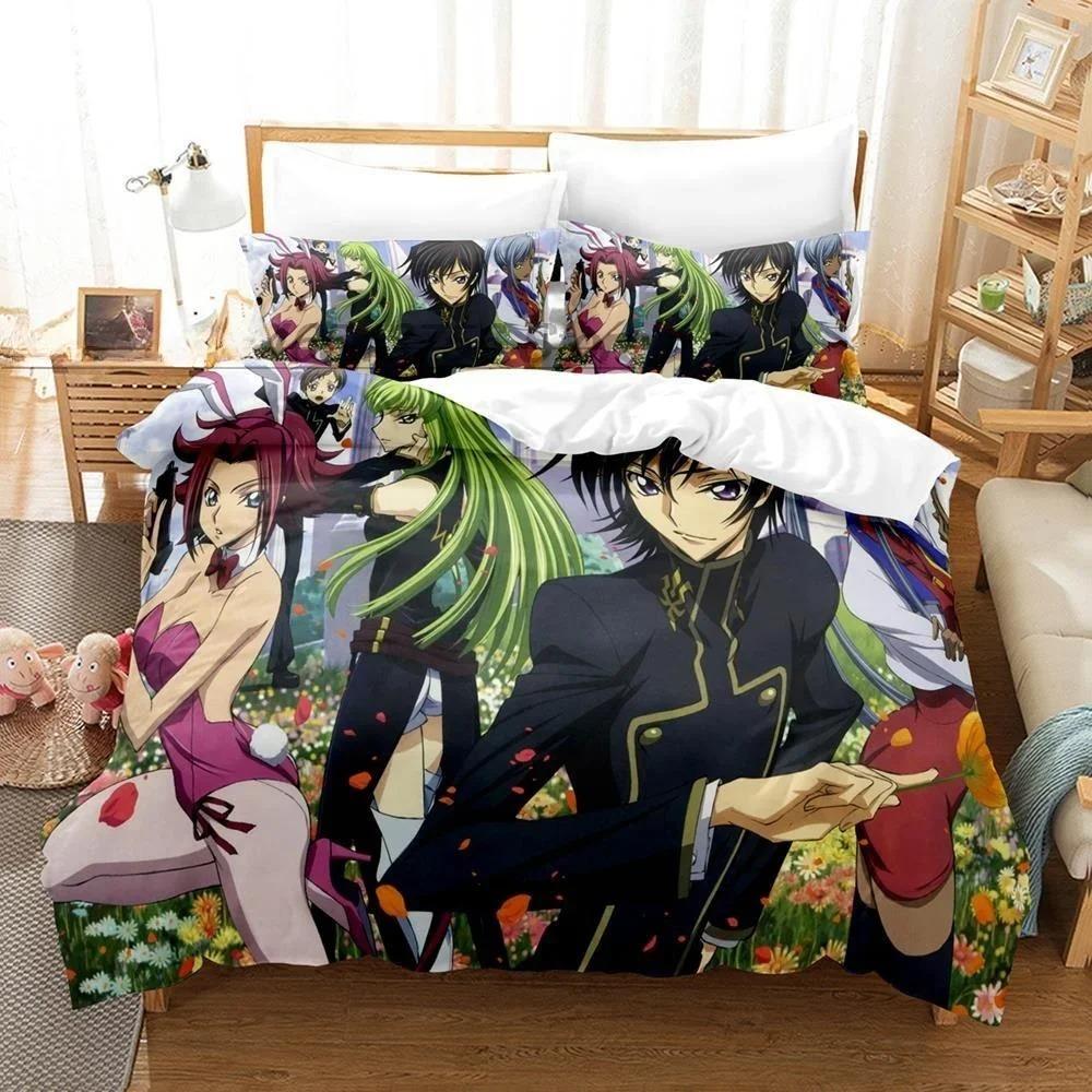 Fashion 3D Print Anime Code Geass Bedding Set Single Twin Full Queen King Size Bed Set Teenager Bedroom Sheet Set Home Textiles