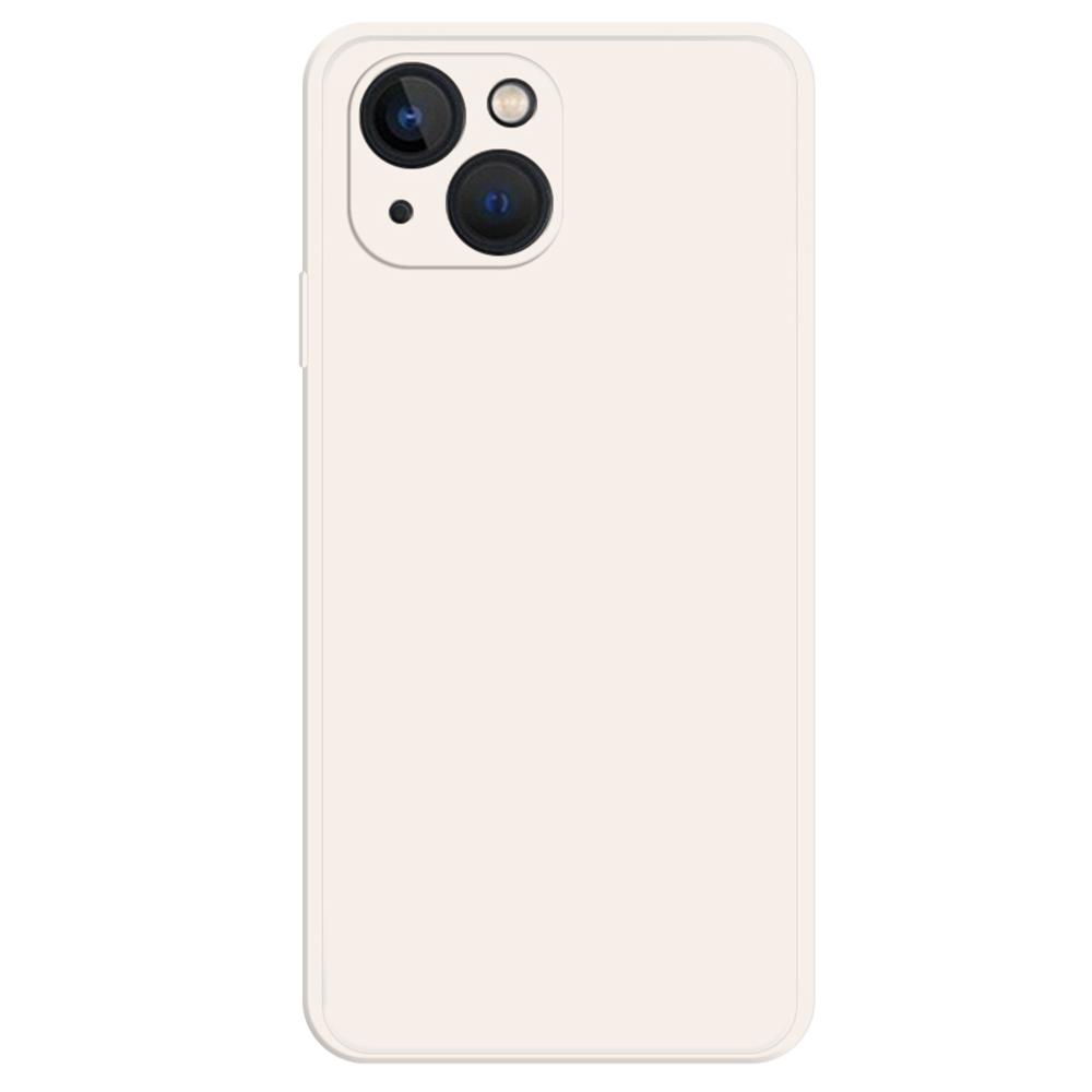 

Rubberized Phone Case for iPhone 15,Fiber Lining Straight Edge Anti-Scratch TPU Phone Cover Beige