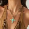 Ingemark Vintage Large Jesus Cross Pendant Choker Necklace for Women New Trend Punk Metal Chunky Chain Neck Jewelry Accessories