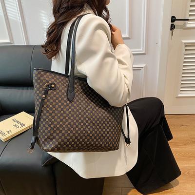Damska torba typu tote w groszki casualowa moda duża pojemność dopasowanie kolorów torba na zakupy na ramię
