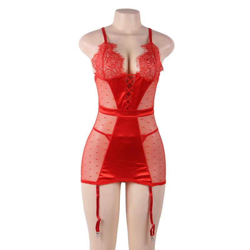 Lace Nightgown Suspender Lingerie - European & American Style Pajamas