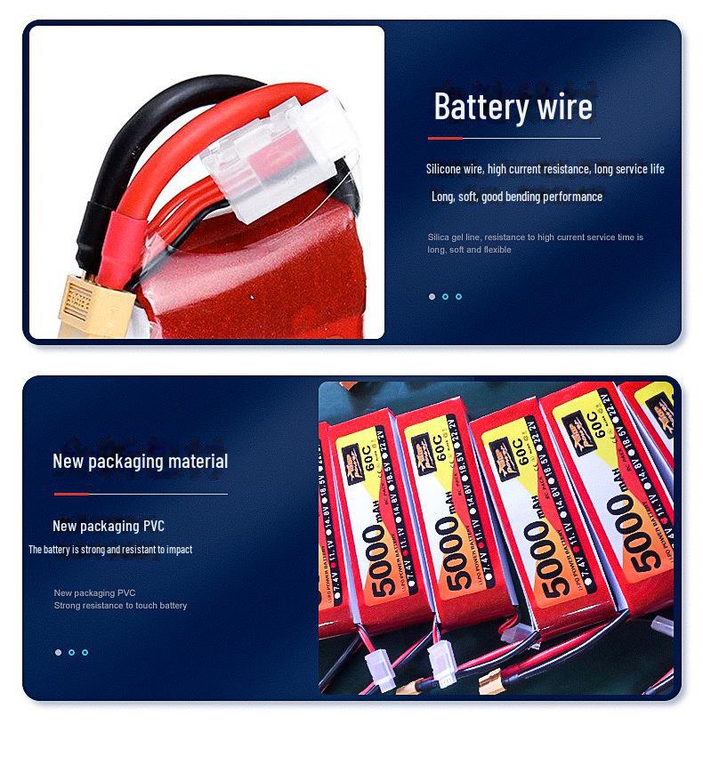 ZOP 5000mAh 11.1V-22.2V 60C High-Rate Lithium Battery for RC Aircraft & Drones