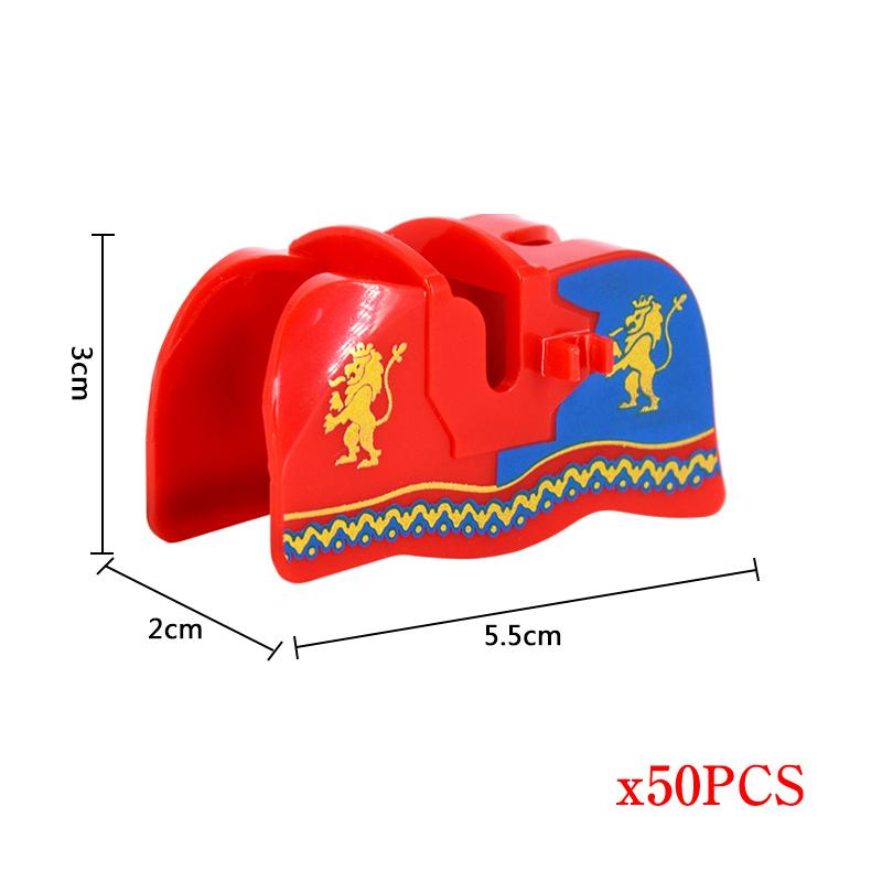 MOC 50 Stück Mittelalter Militär Mittelalter Ritter Kriegspferd Rüstung Pferdeleine Actionfiguren Bausteine Steine Spielzeug Kindergeschenk