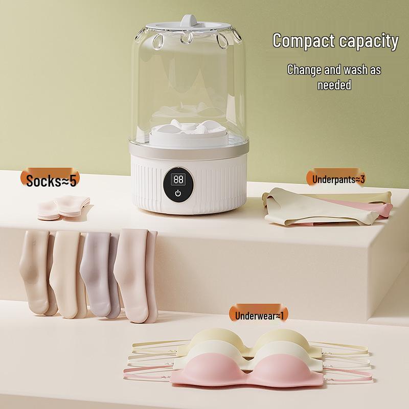 Compact Wireless Mini Washing Machine for Underwear & Socks - Fully Automatic