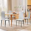 Pack of 6 Modern Dining Chairs Upholstered in Synthetic Linen with High Backrest and Metal Legs 41x50x97 cm White