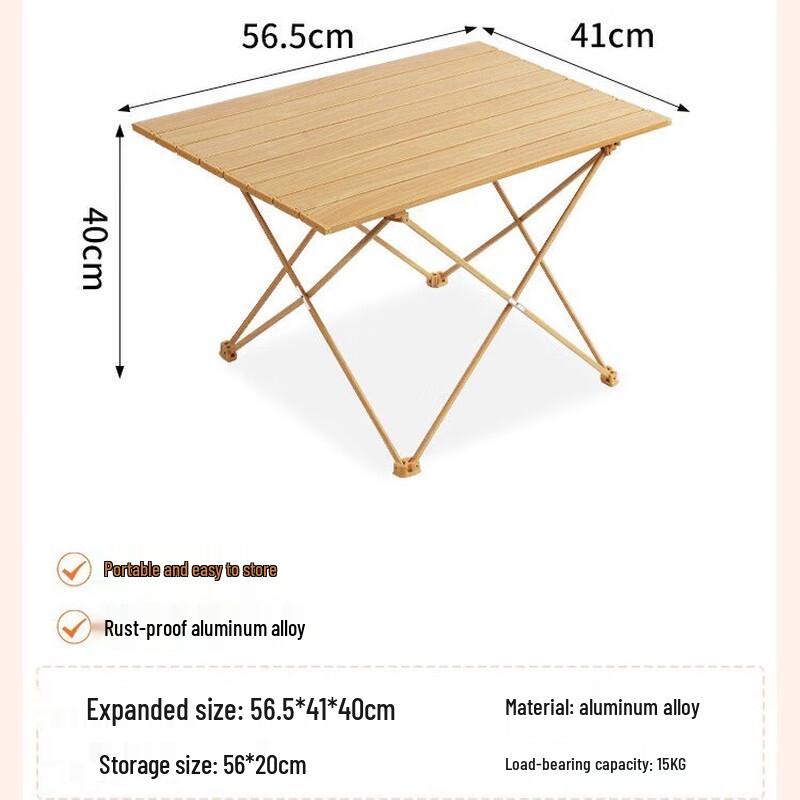 Portable Aluminum Alloy Roll-Up Camping Table