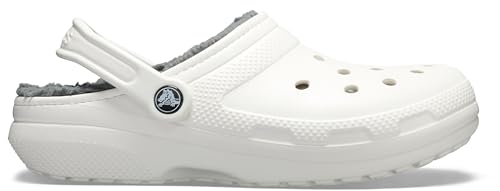 CROCS Classic Lined Clog Sandals, White/Gray, 26cm