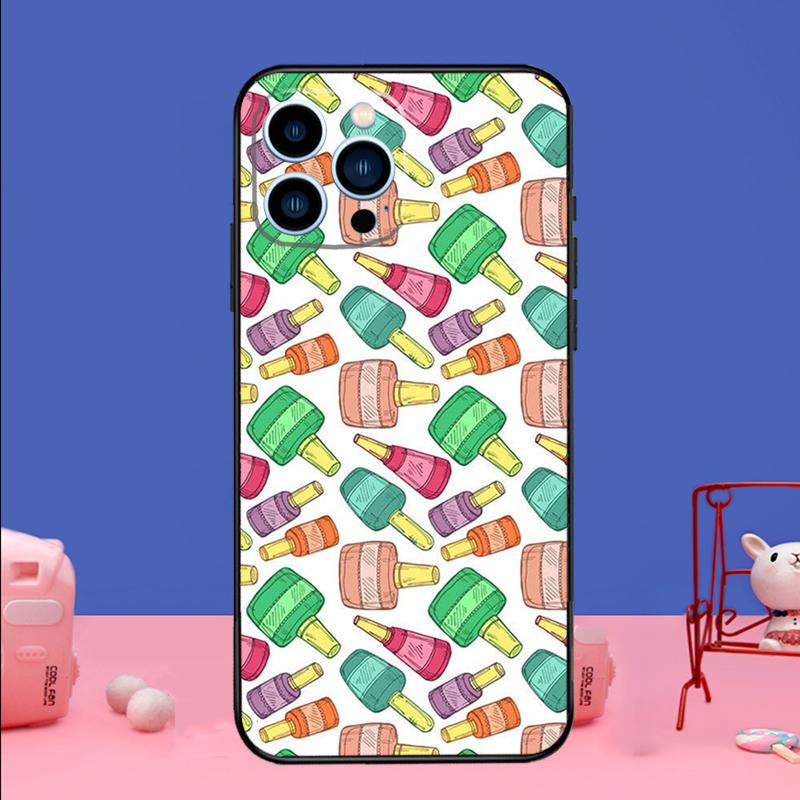 Beautiful Nail Polish Enamel Color Phone Case For iPhone 17 16 14 13 12 11 15 Pro Max mini 15 16 Plus 16e 17 Air Bumper Cover