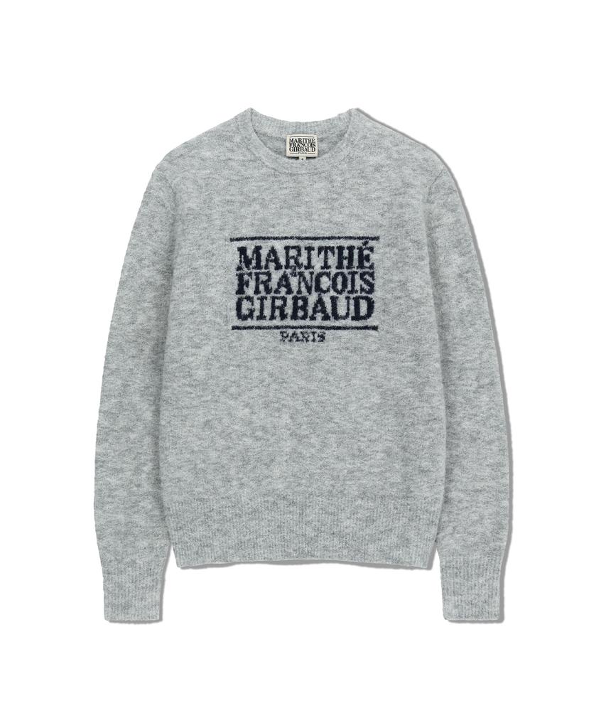 Malittepeulangsowajeobeo Boucle Classic Logo Knit Pullover Light Gray