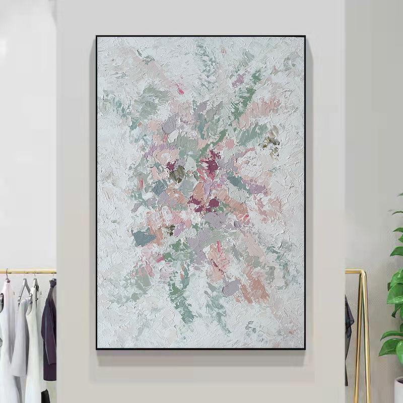 Abstract Color Block Oil Painting Printed On Canvas Posters and Prints Nordic Brush Painting for Porch Living Room Wall Decor