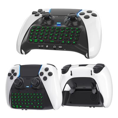 Wireless Keyboard 500mAh External Keyboard Bluetooth-Compatible Green Backlight Built-in Speaker for PS5 Elite Handle