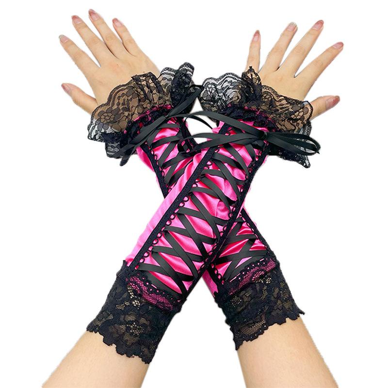 

Рукава Милые Зеленые Свадебные Перчатки Рукава Косплей Сценические Перчатки Кружевные Рукава average size розы красного