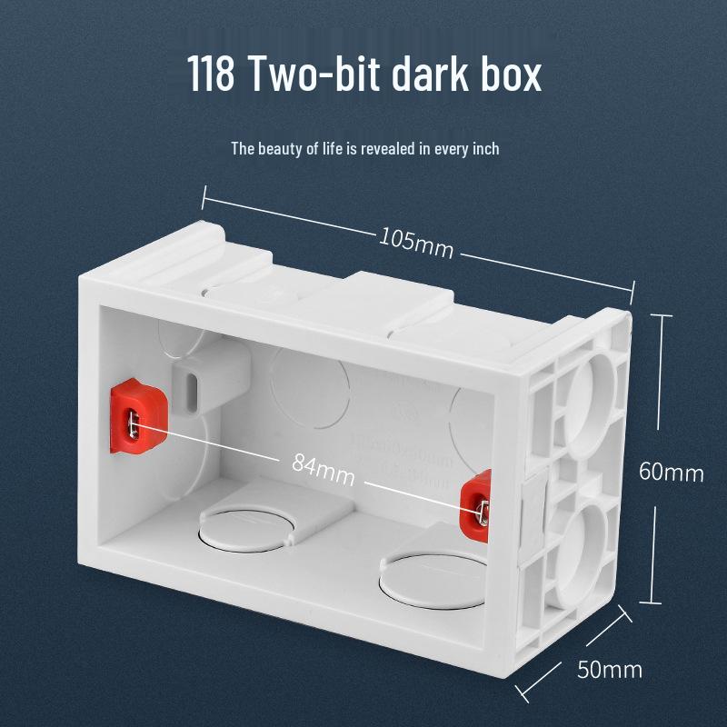 Scatola da incasso per cablaggio elettrico: Scatola di Derivazione per Interruttori e Prese Tipo 118, a Due, Tre o Quattro Posti