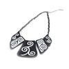 NOA [J4228] - Designer Necklace 'Arabesques' Black White