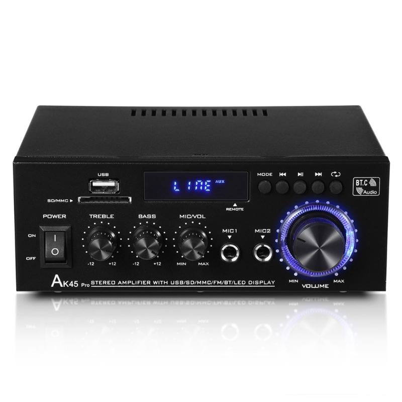 Powerful 50W+50W 2Channel Home Stereo Receiver Bluetooth-compatible Stereo Amplifier for Theater,Karaoke,USB,Support