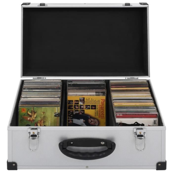 VidaXL CD Case for 60 CDs Aluminium ABS Silver