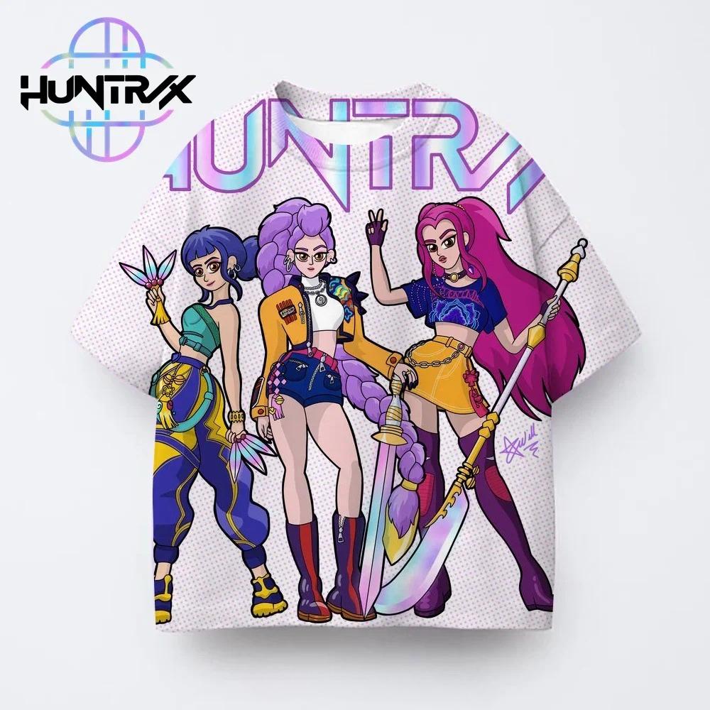 Kpop Demon Hunters Harajuku 3D Print Sports Quick-dry Breathable Boy Girl T-shirt Street Hip-hop Fashion Children Short-sleeve