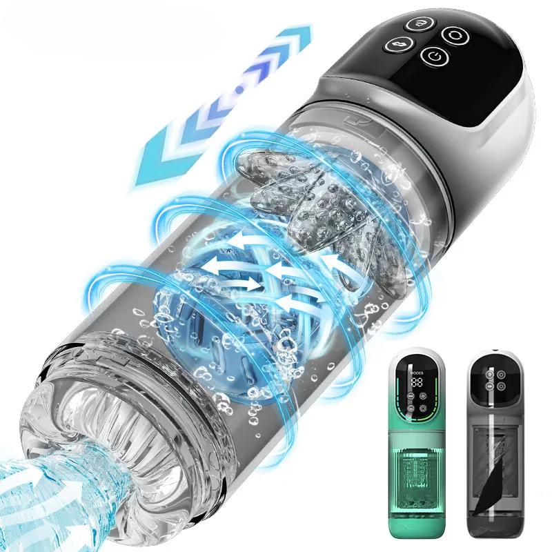 2025 New Automatic Blowjob Male Masturbator Penis Pocket Pussy with 4 Pump 7 Sucking 7 Rotating 7 Licking LCD Display Adult Sex Toys Man