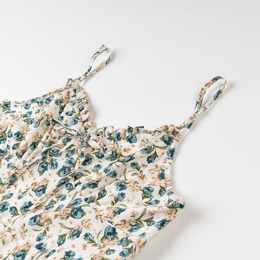 2025 Spring Women's European and American Style Printed Sling Dress