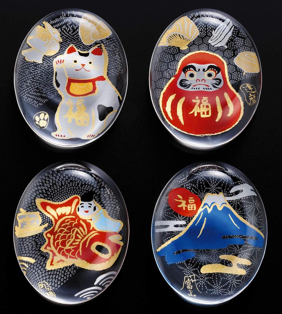 ADERIA Chopstick Set X X Made In Gift Birthday Rests, "Medeta Mono" (Congratulations) 4-Pattern [Approx. 5.6 4.4 1.3cm High], Japan, Boxed, Gift,