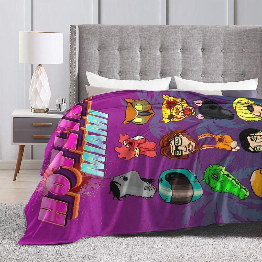 Hotline Miami Game Blanket Quality Soft Throw Blanket Winter Decorative Couch Bed Novelty Bedspread