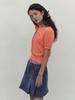 Kirsh Cherry Denim Pleated Mini Skirt [Blue]