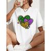 Happy Carnivals Creative Heart Design Women T Shirt Jogging Casual Sportswear Summer Crewneck T-Shirt Loose Short Sleeves