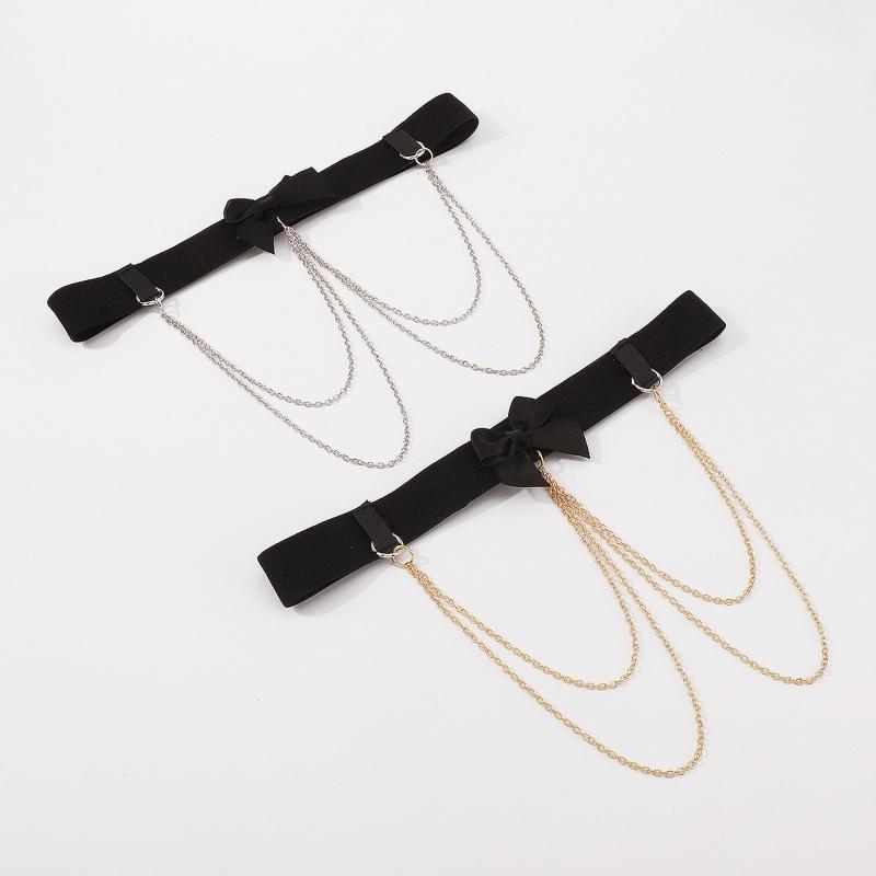 Leg Chain Sexy Boho Style Bowknot Decor Thigh Chains Shinning Body Chain Festival Rave Body Supplies for Women Girls