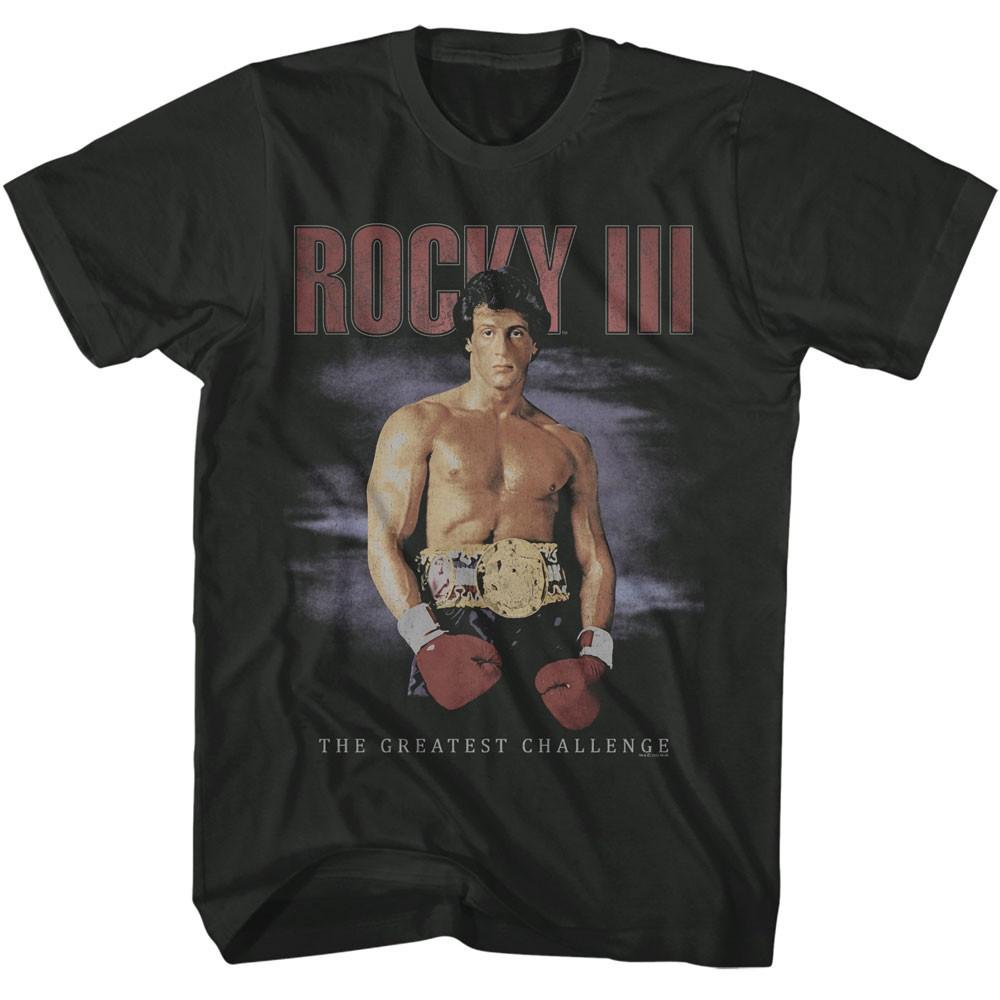 Rocky III Movie The Greatest Challenge Faded Background Men T Shirt S