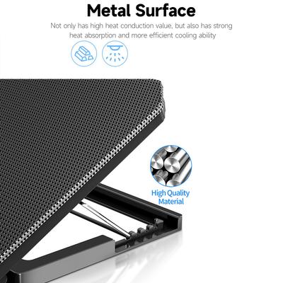 MC Q100 Laptop Cooler Suporte de resfriamento para laptop com 2 ventiladores Design de baixo ruído com altura ajustável de 4 níveis
