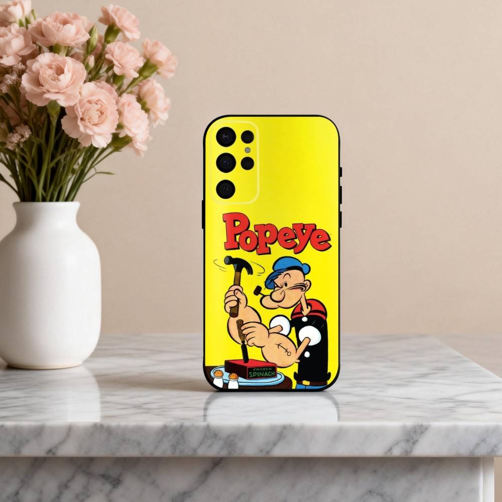 C-Cartoon C-Character P-Popeye-E  Phone Case For Samsung S25,S24,S21,S22,S23,S30,Ultra,S20,Plus,Others Soft Black Cover