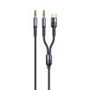 USAMS 3 In 1 Jack Braided Aux Audio Cable 3.5mm Lightning Type C Cable For Phone Tablet Computer CD Car Audio Speaker Headphone