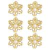 1/2/6Pcs Golden Metal Napkin Ring Faux Pearl Decor Snowflake Design Winter-themed Napkin Holders Weddings Parties Table Decor