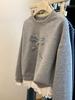 True Extra-Large Beaded Bowknot Hoodie - Cotton, 240 Jin, Age-Reducing, Plus Velvet Patchwork Lace Trim
