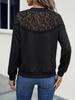 2026 Autumn/Winter Women's Casual Lace Patchwork Pullover Hoodie