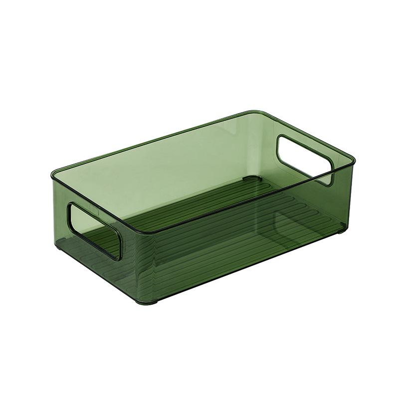 

Прозрачный ПЭТ-контейнер для хранения косметики и стола 25.8*15.2*7.2CM зелёный