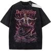 Unisex Washed Black Vintage Tshirt Demon Slayer Mitsuri Kanroji Highquality Fabric for Home Leisure Travel Shopping