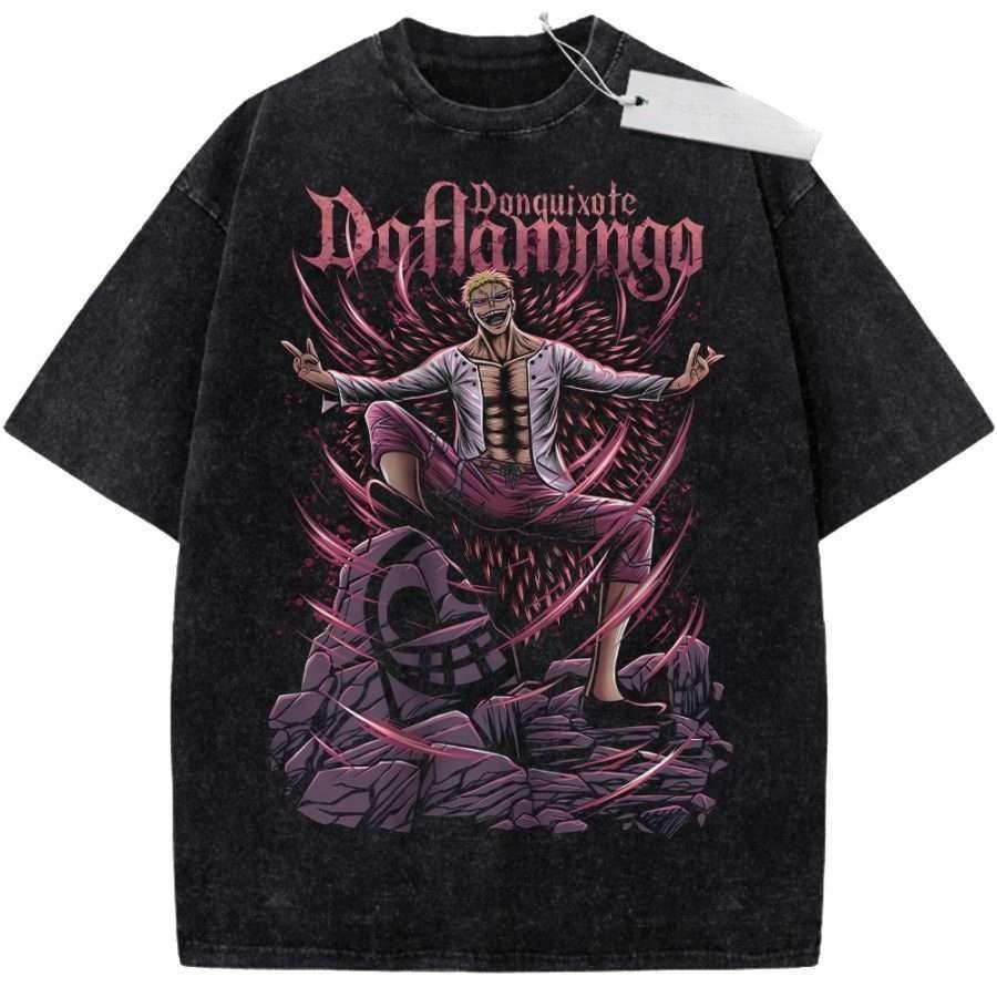 Unisex Washed Black Vintage Tshirt Demon Slayer Mitsuri Kanroji Highquality Fabric for Home Leisure Travel Shopping