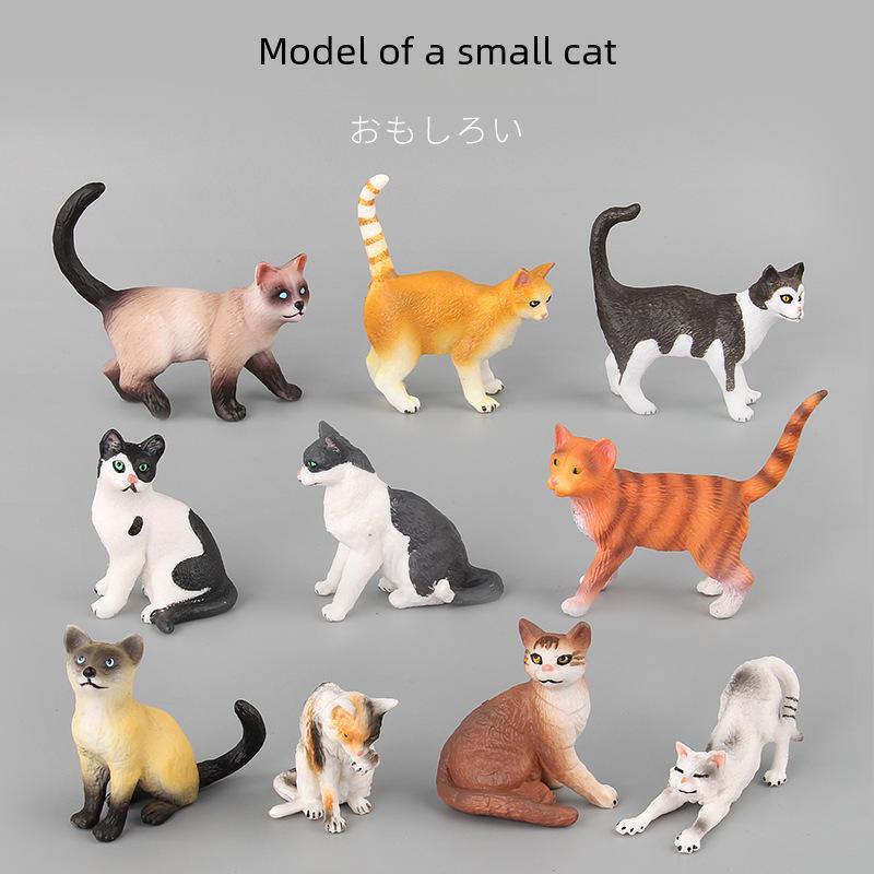 Seashell Cat Figurine: Realistic Kitten Toy Model