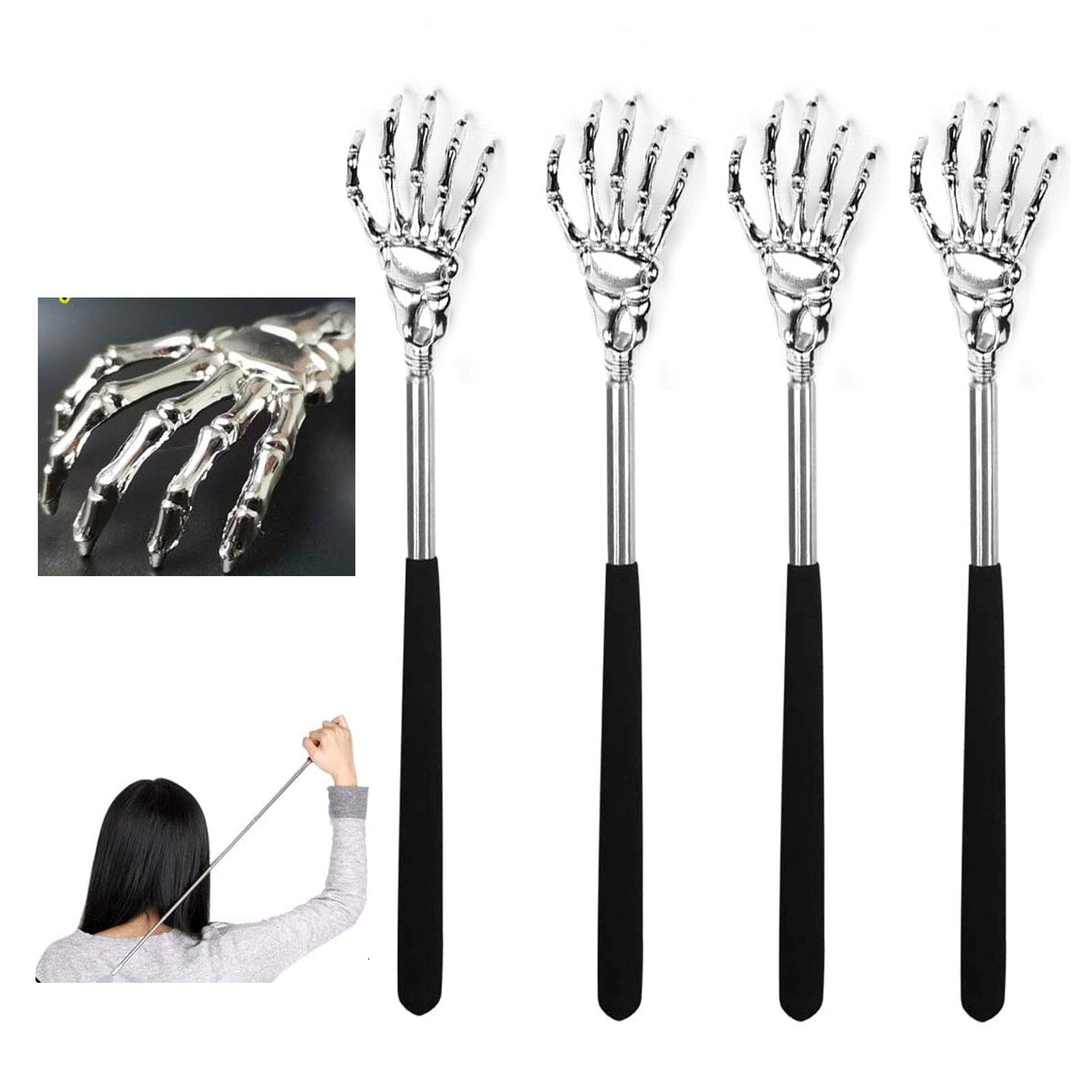 

CMD Extendable Back Scratcher, Portable, Stylish, Convenient, Stainless Steel, Foldable, Extends to Approximately 58cm (Pack of 4)
